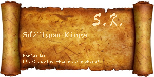 Sólyom Kinga névjegykártya